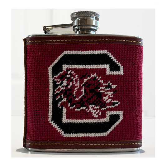 USC Gamecocks Hand-stitched Needlepoint Flask