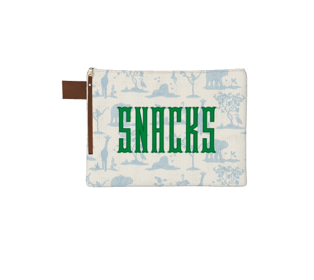 Zoo Toile Zipper Pouch