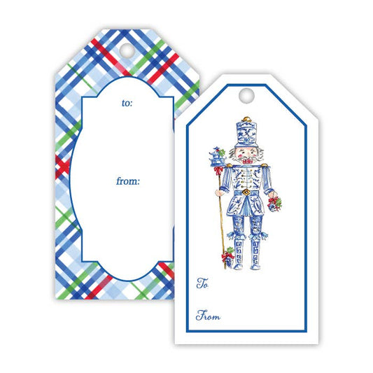 Blue Chinoiserie Nutcracker Gift Tag