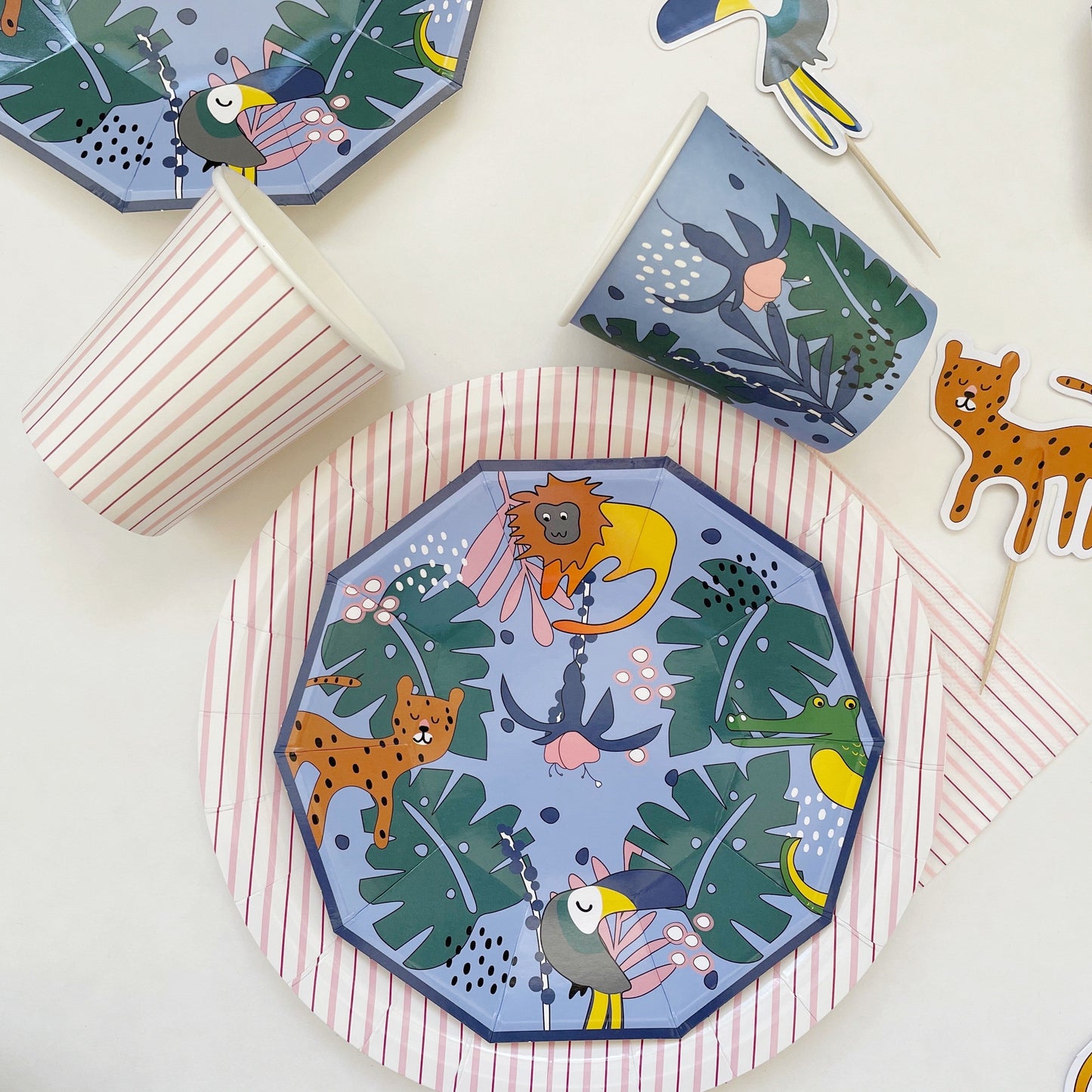 Tropical Animals Small Plates (Set of 8)