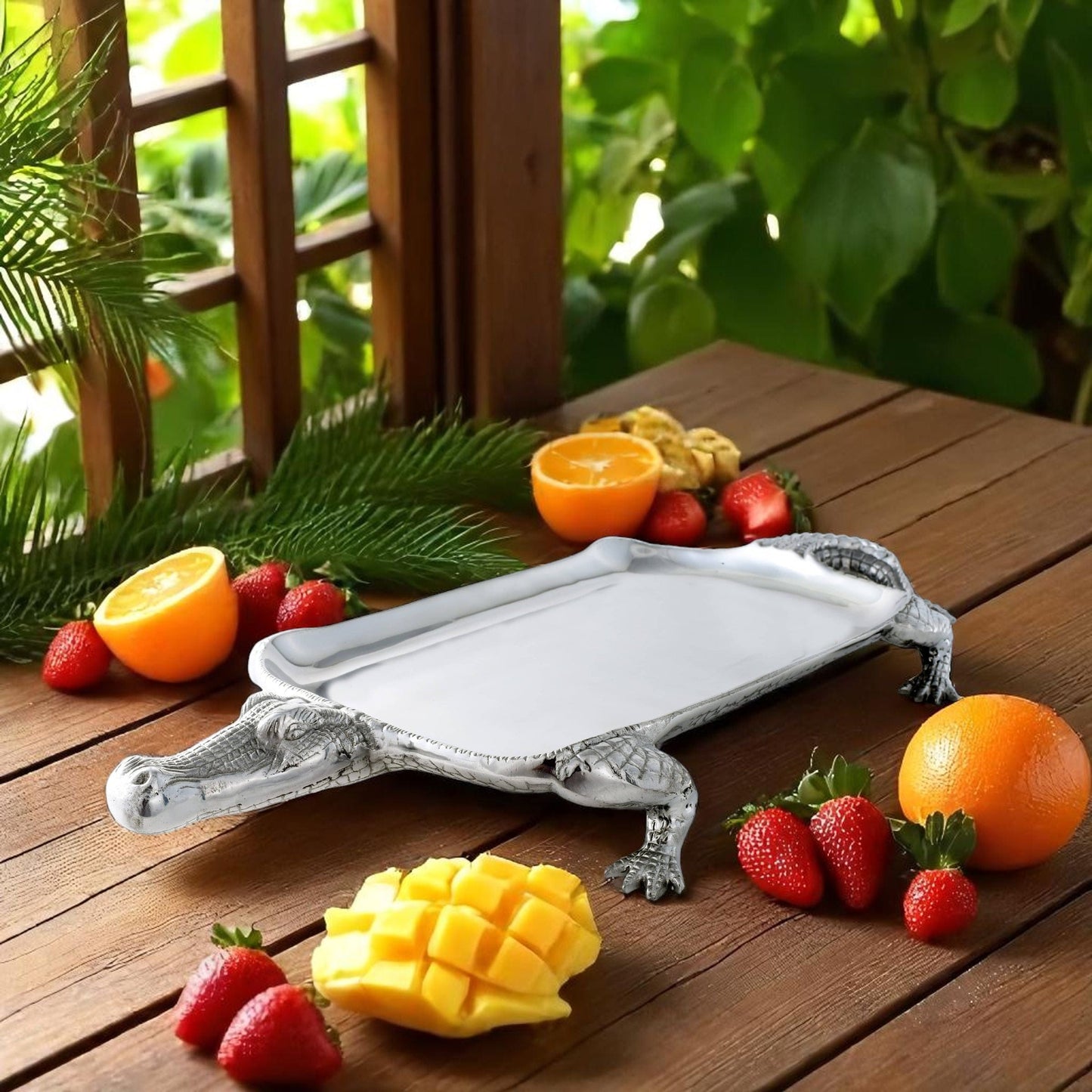 Alligator Figural Platter