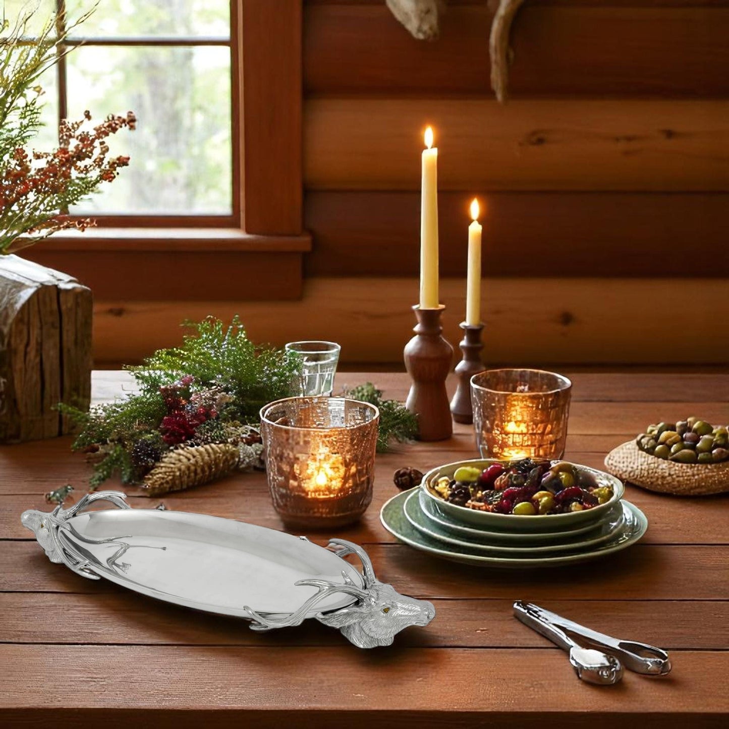 Deer Head Centerpiece Tray