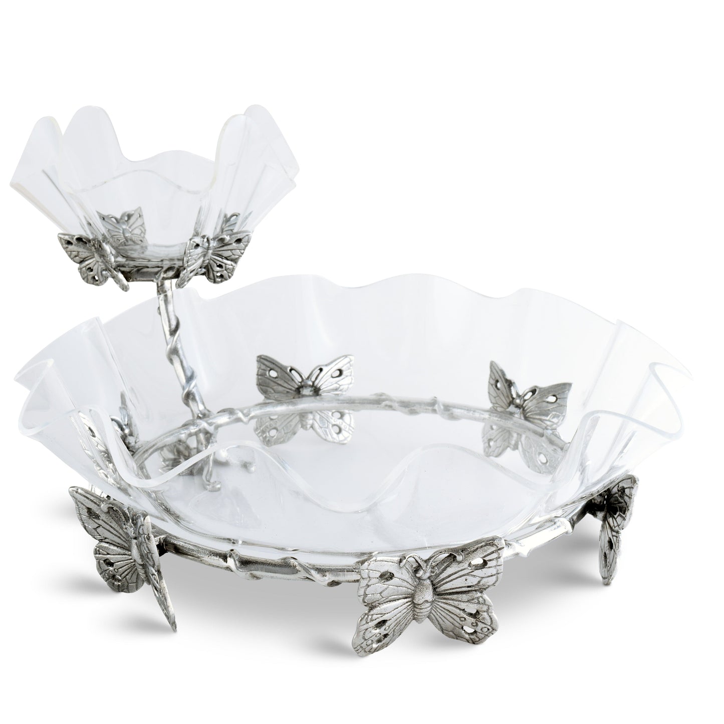 Butterfly Stand Acrylic Bowl 16
