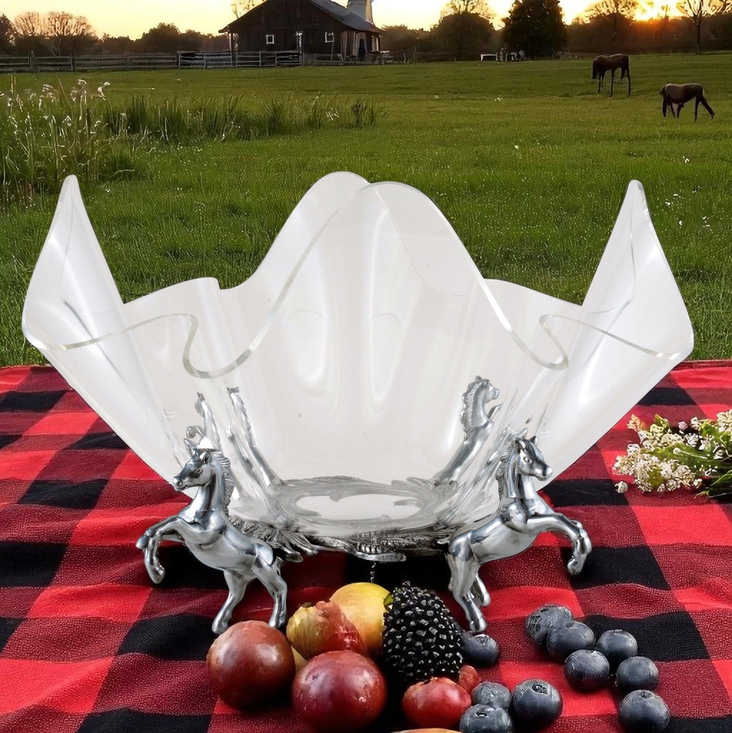 Horse Stand Acrylic Bowl 14