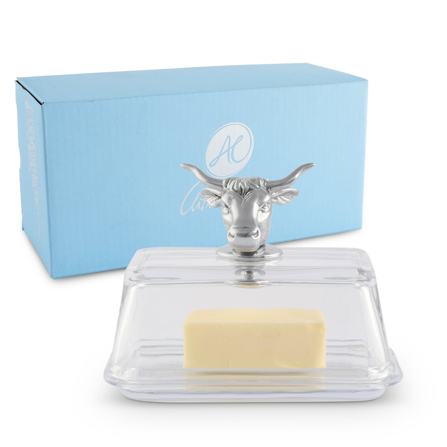Glass Butter Dish - Cow