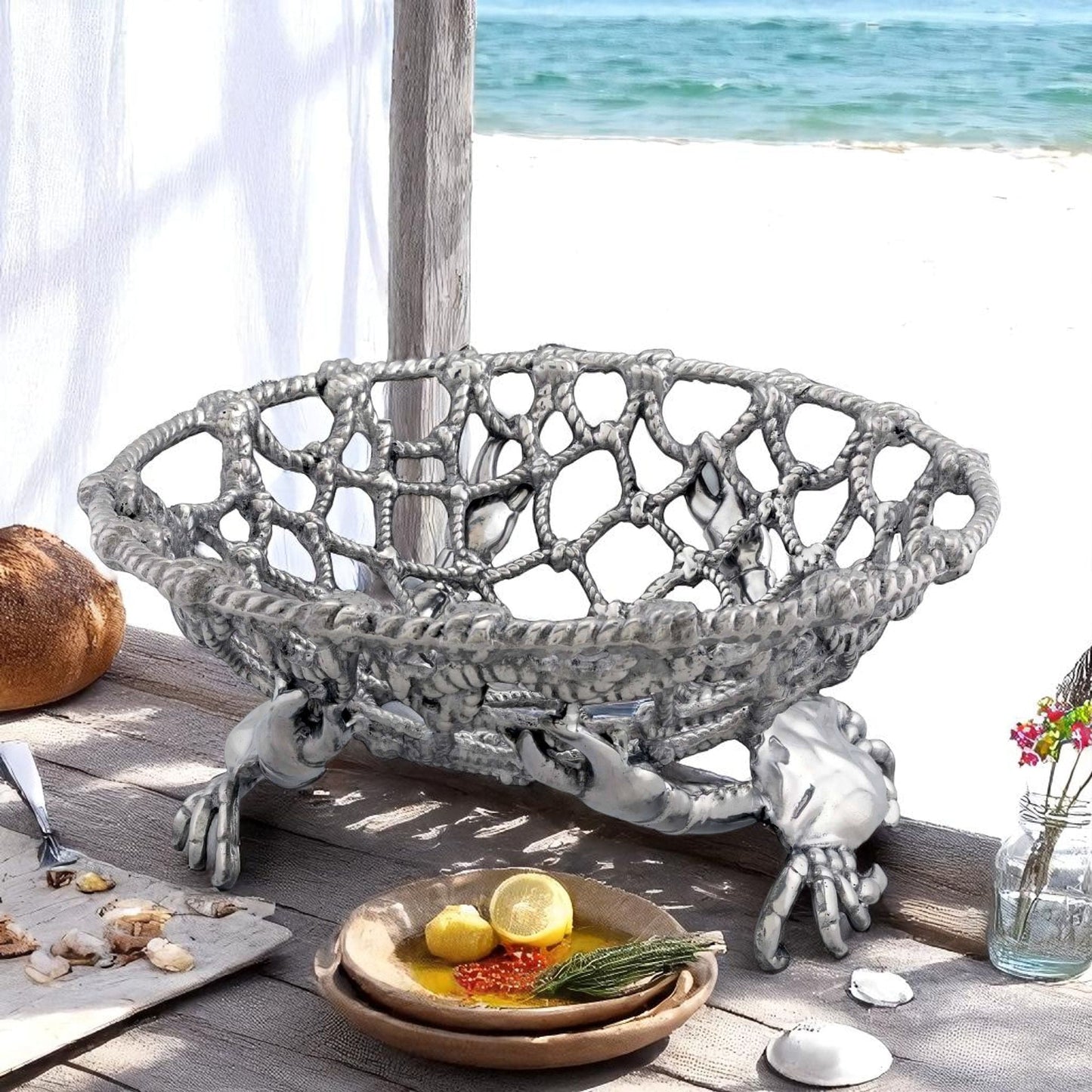 Crab and Net Fruit Basket