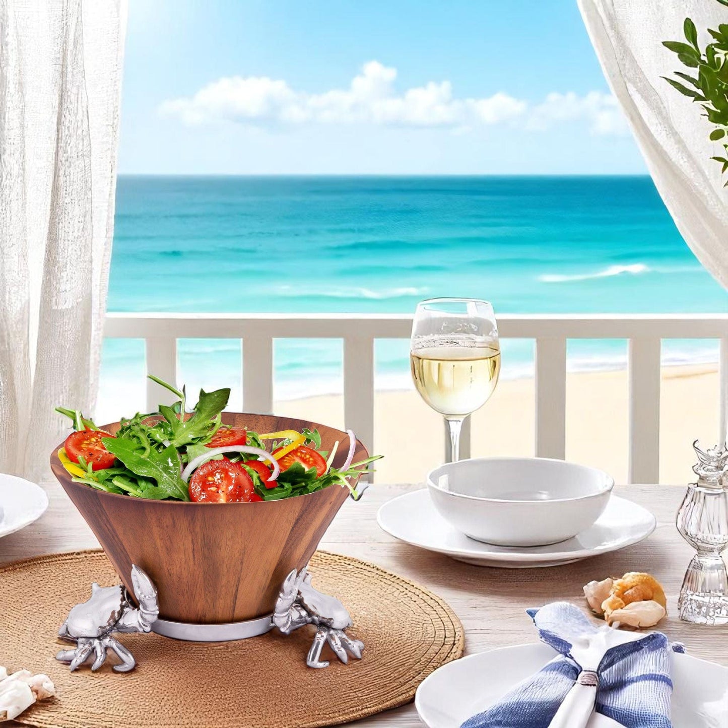 Crab Wood Tall Salad Bowl