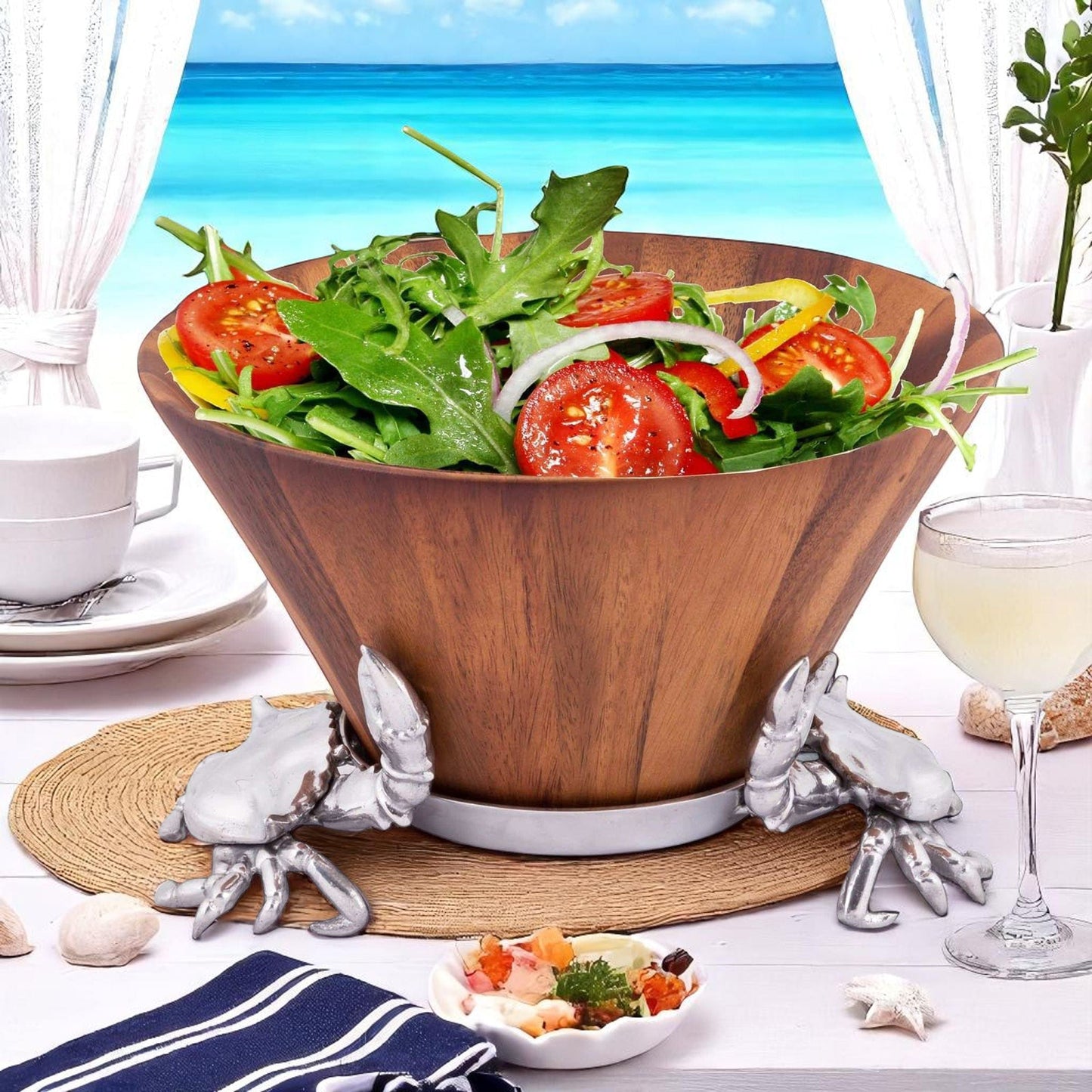 Crab Wood Tall Salad Bowl