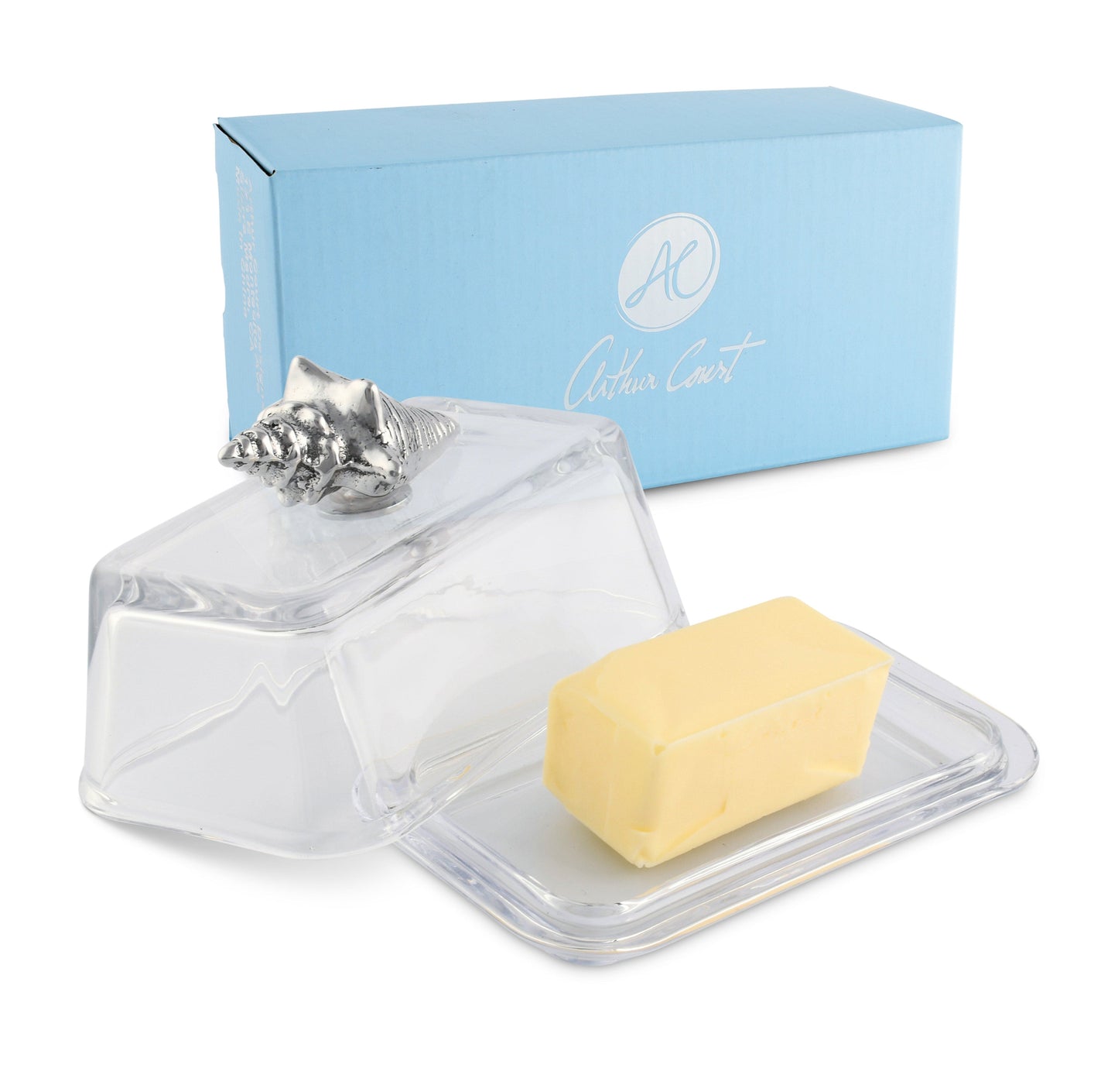 Glass Butter Dish- Shell