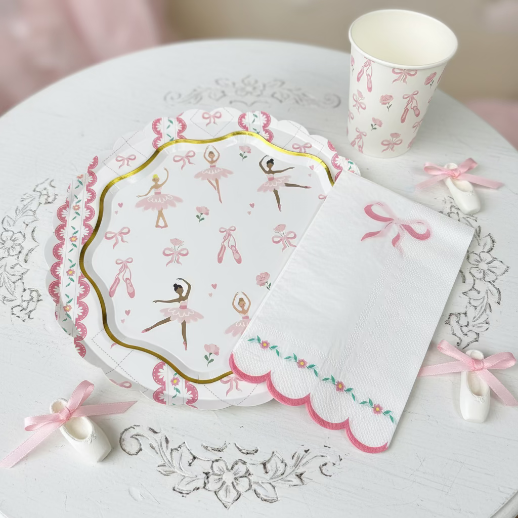 Pink Bow Coquette Large Plates 10" (8 pack)