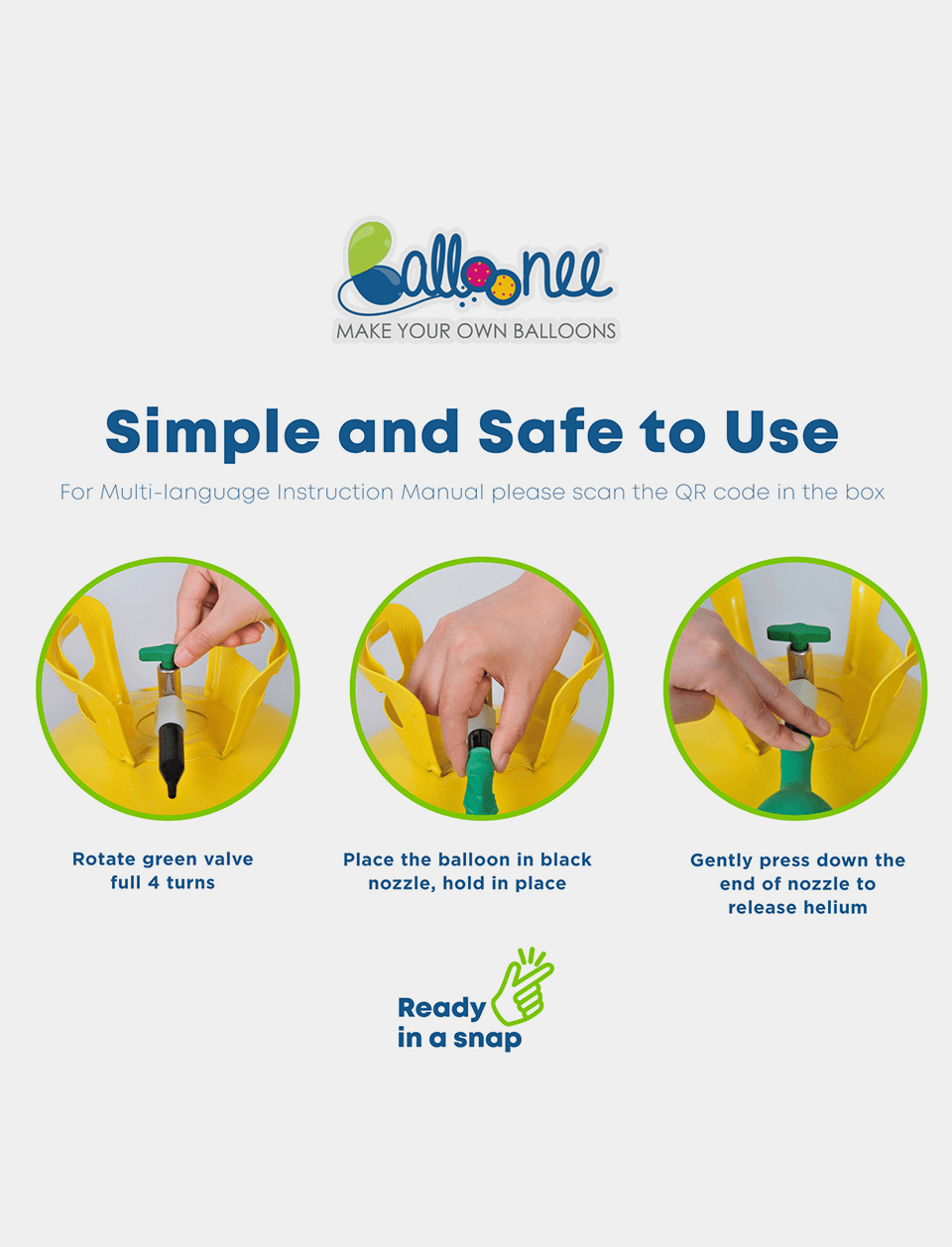 Balloonee Jumbo Disposable Helium Party Kit - Combo Pack of 2