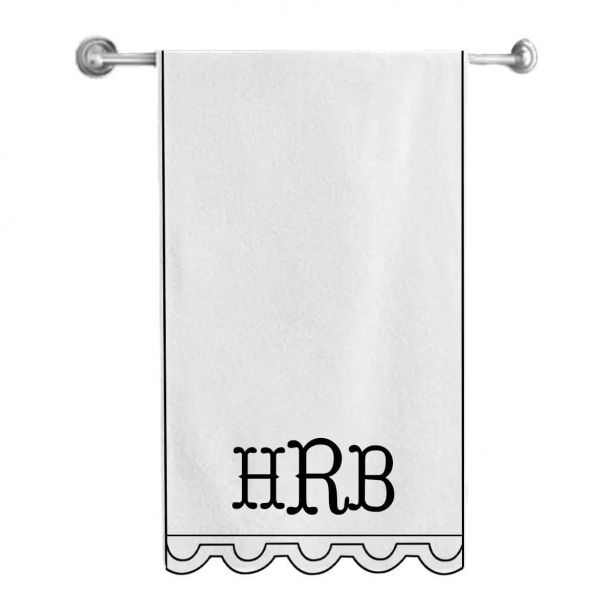 Monogram U Shape Embroidered Bath Towels (Set of 2)