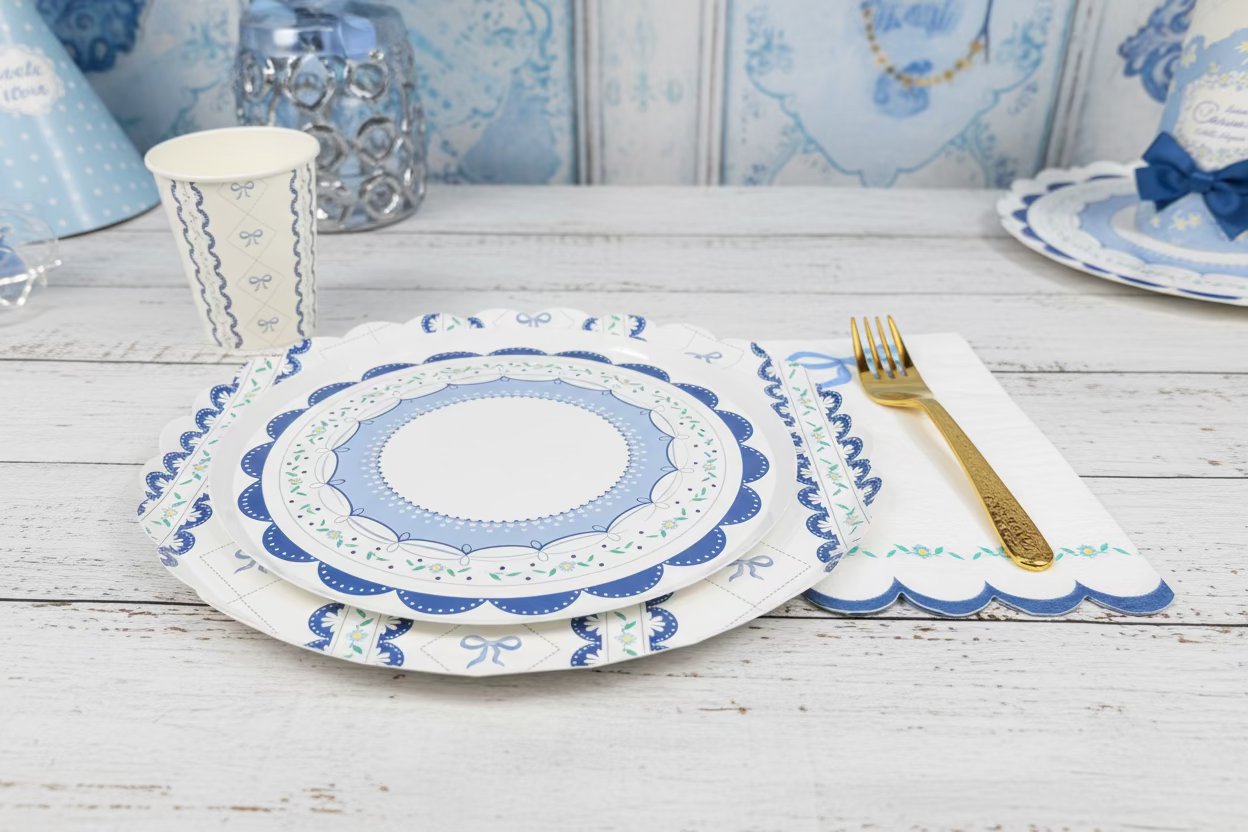 Blue Coquette Dessert Plates 8"(Set of 8)