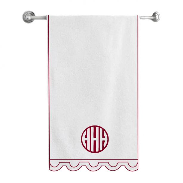 Monogram U Shape Embroidered Bath Towels (Set of 2)