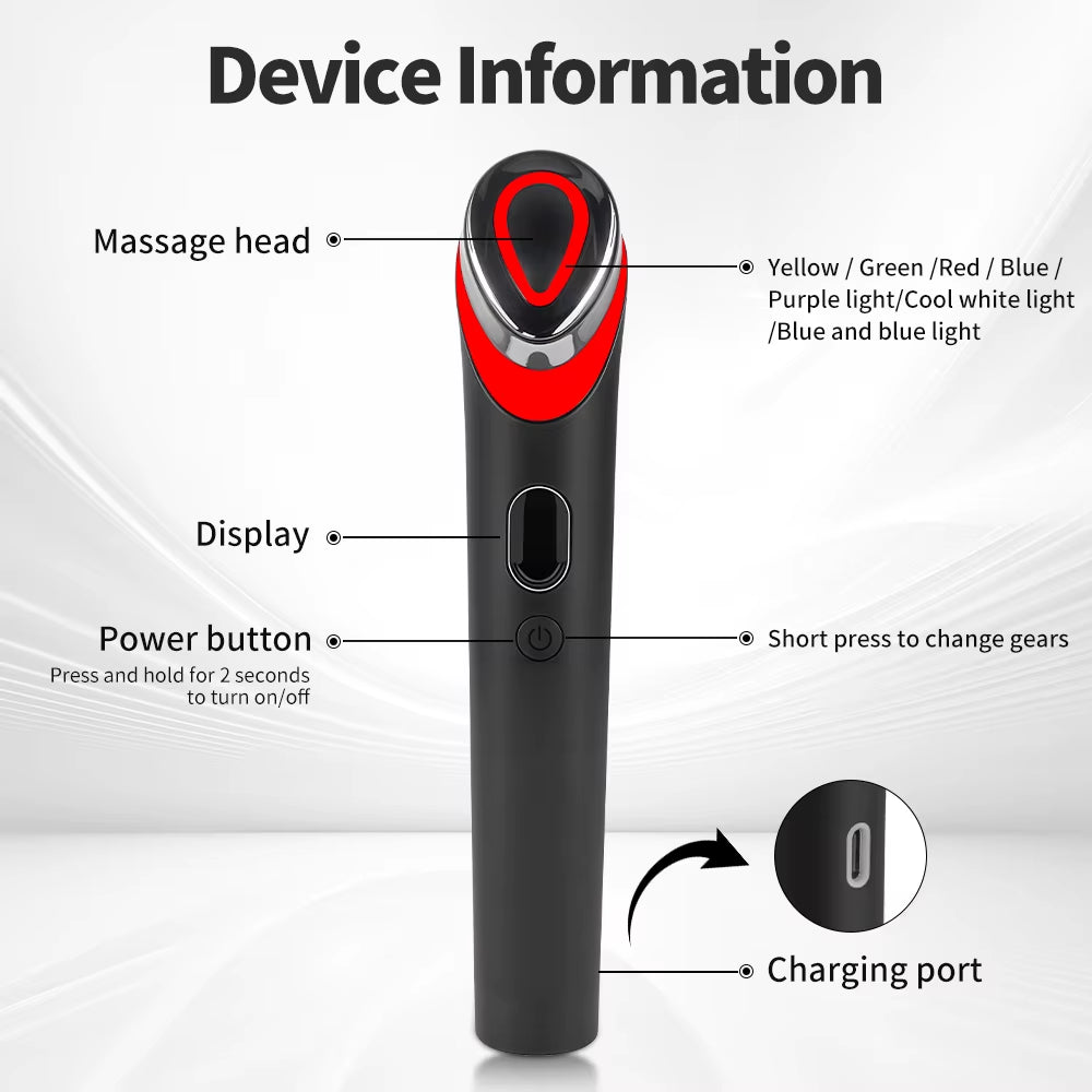 7 Colors Age-R Booster Pro Facial Skin Care anti Wrinkle Beauty Device EMS Microcurrent Lift Massager Home Use Beauty Skin Care