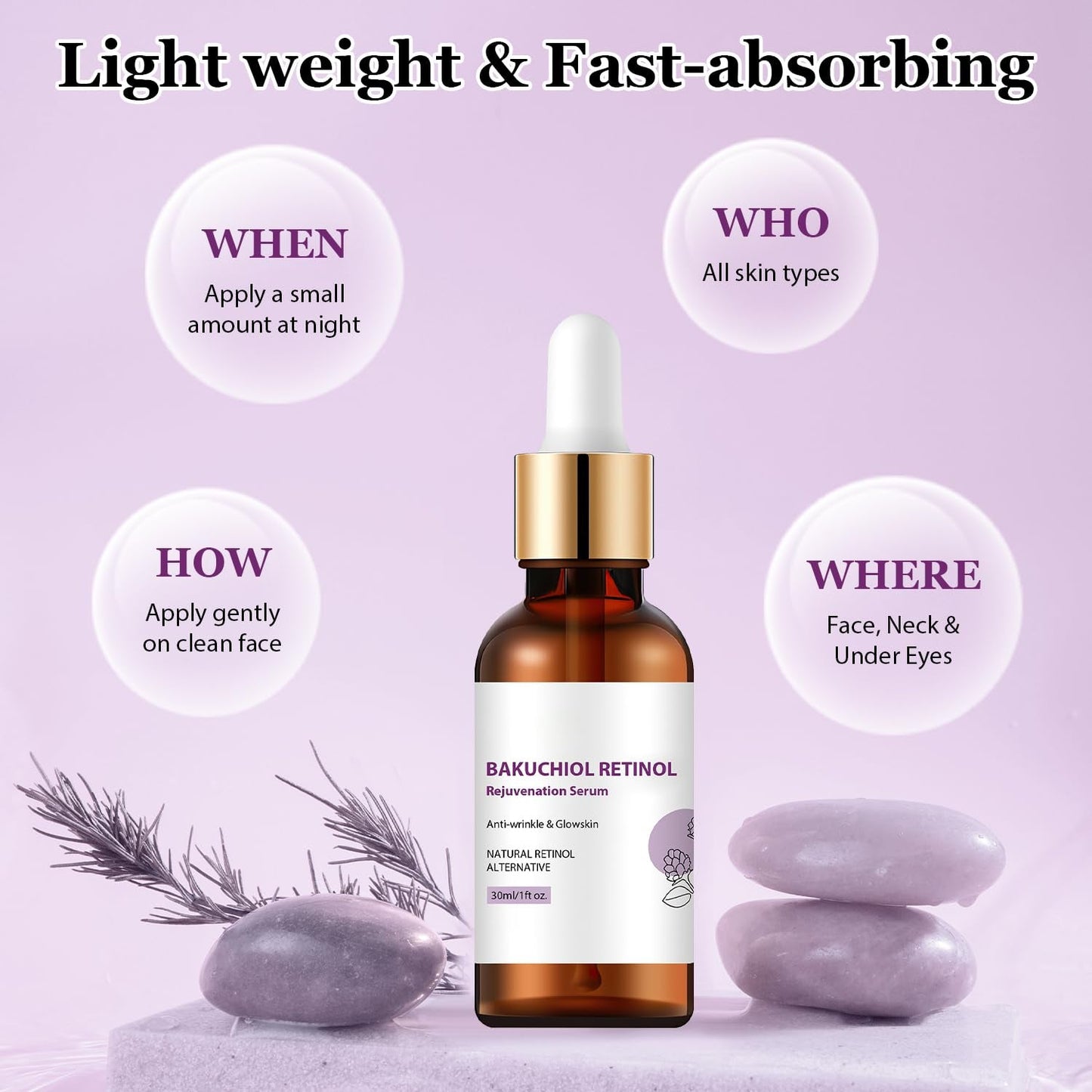 2 PCS Venature Bakuchiol Retinol Rejuvenation Serum, Bakuchiol Retinol Serum Korean for Face, Retinol Serum for Wrinkles, Reduce Wrinkles