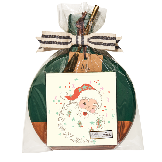 Packaged product with a Santa Claus label on a white background