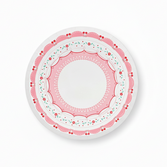 Cherry Coquette Dessert Plates 8" (8 pack)