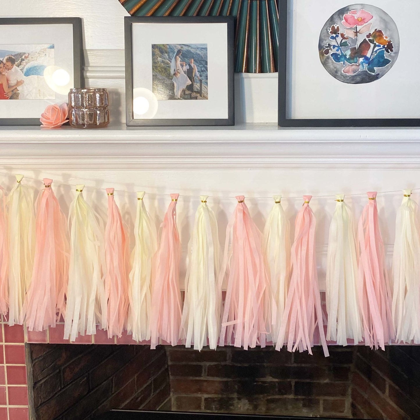 Pink and Yellow Pastel Paper Tassel Tail