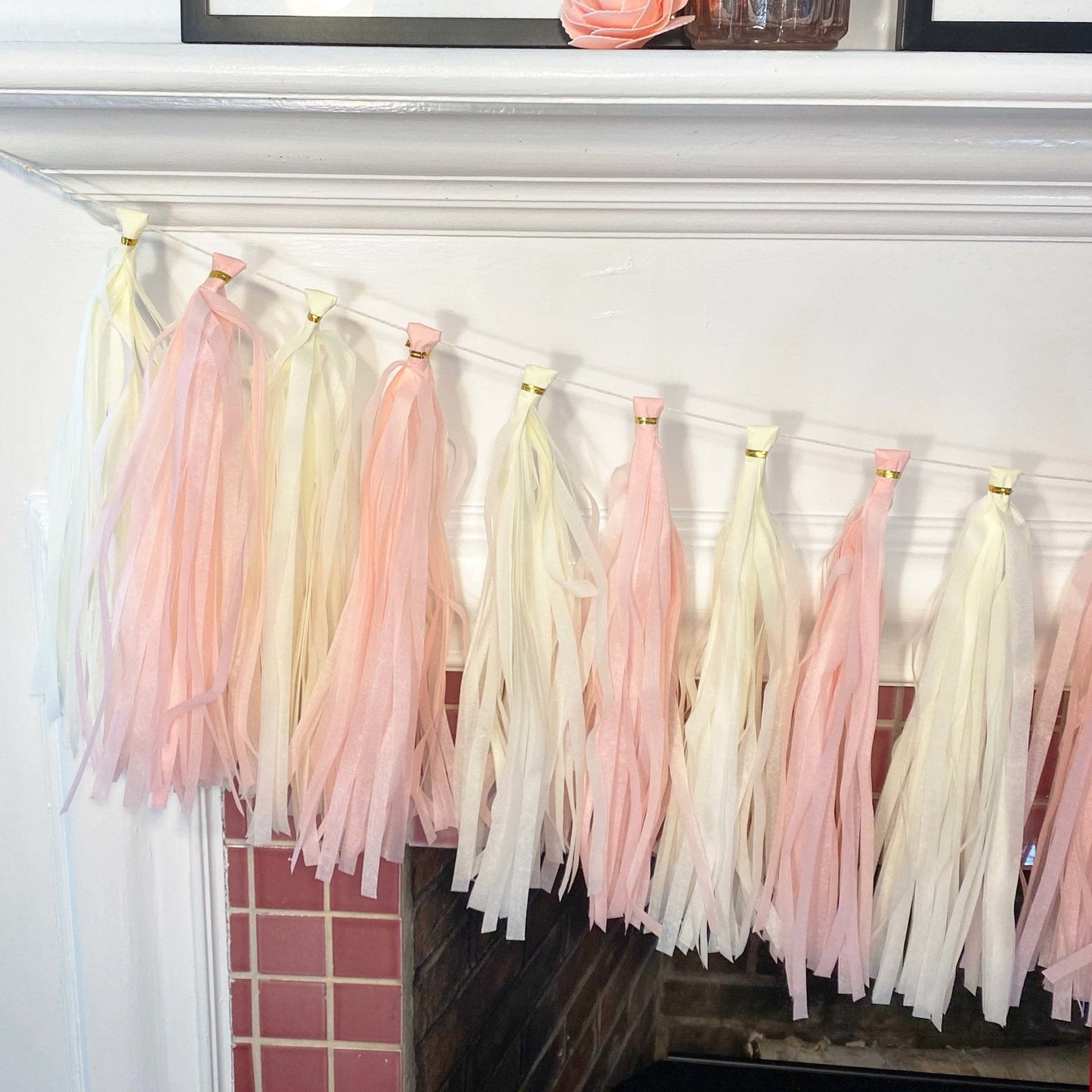 Pink and Yellow Pastel Paper Tassel Tail