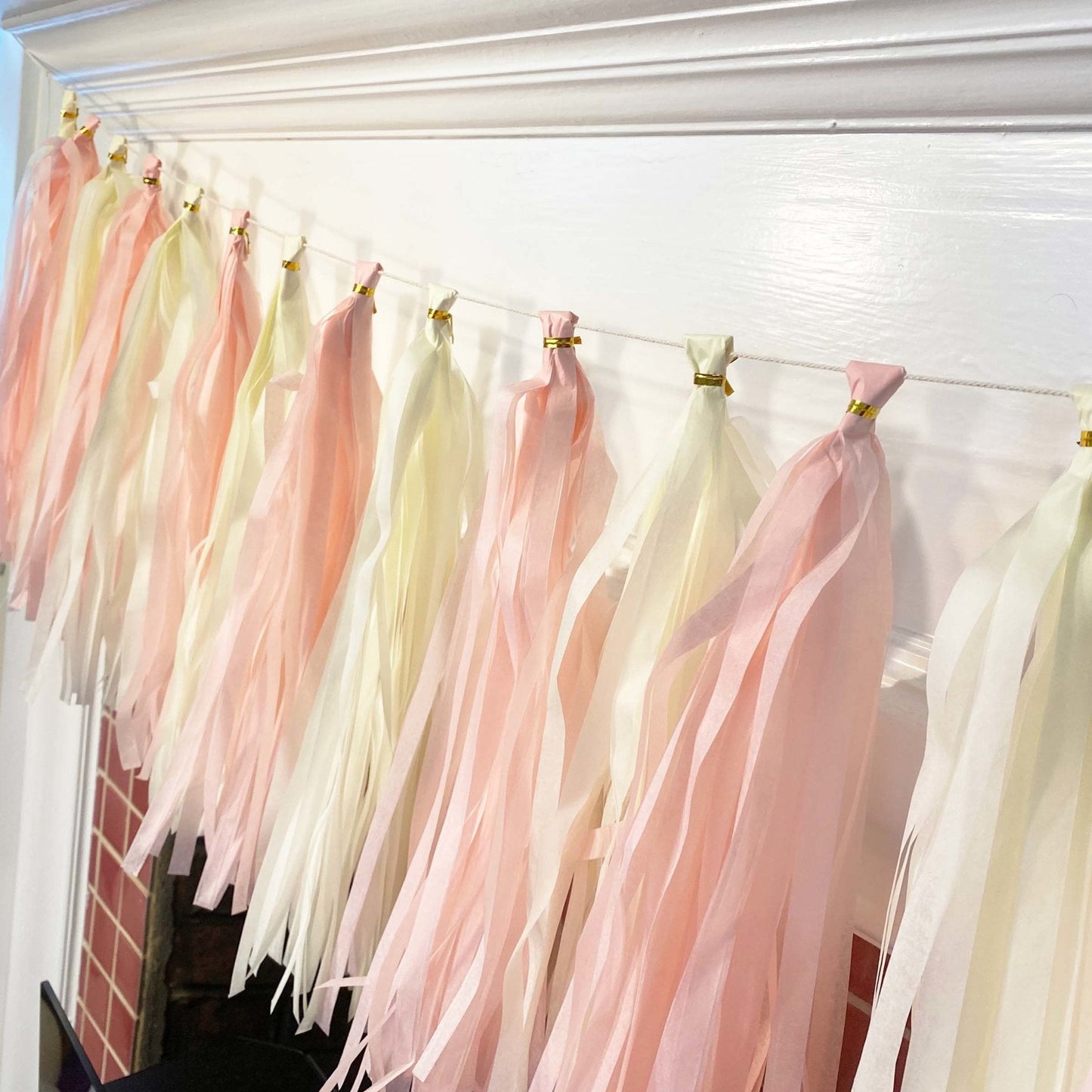 Pink and Yellow Pastel Paper Tassel Tail