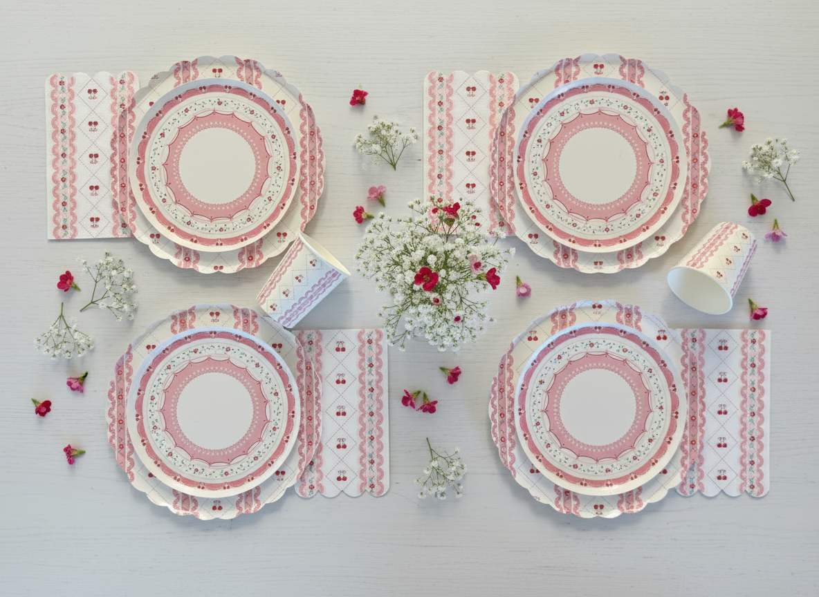 Cherry Coquette Large Plates 10" (8 pack)