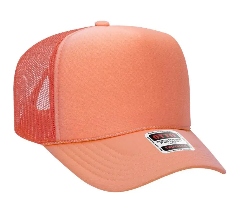 Hot Mess Neon Pink Design Adult Otto Foam Trucker Hat