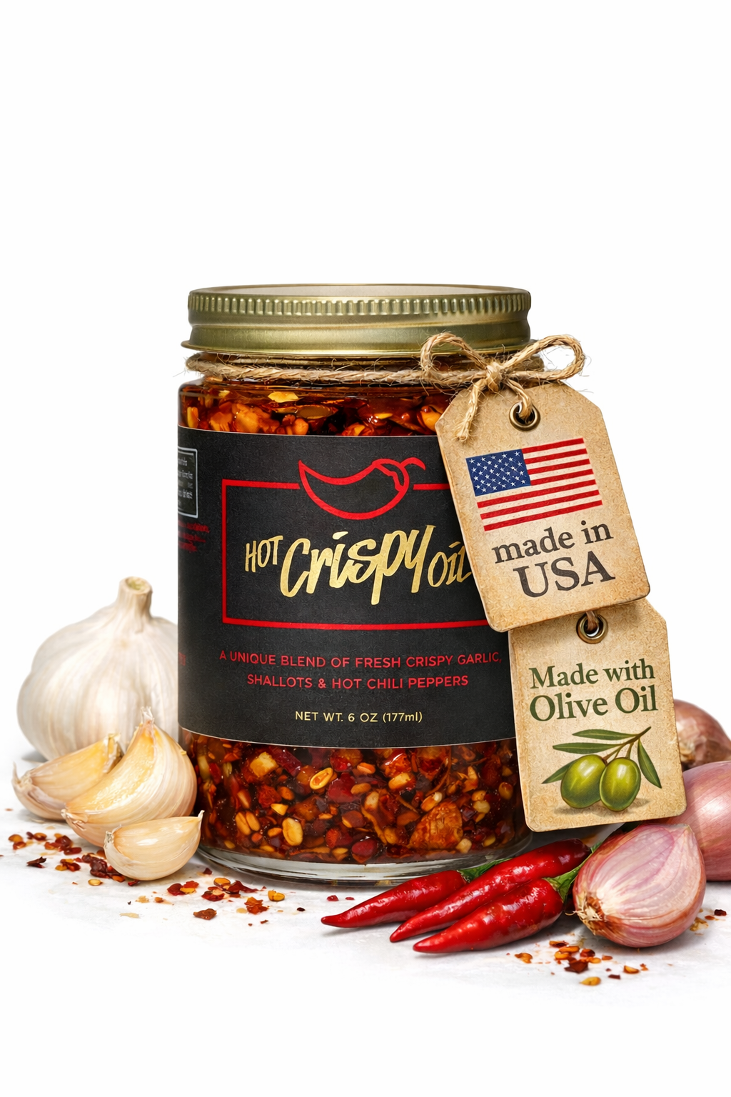 Hot Crispy Oil Original - Chili Crisp/Olive Oil/Hot Sauce