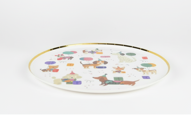 Dogs Coquette Dessert Plates 8" (Set of 8)