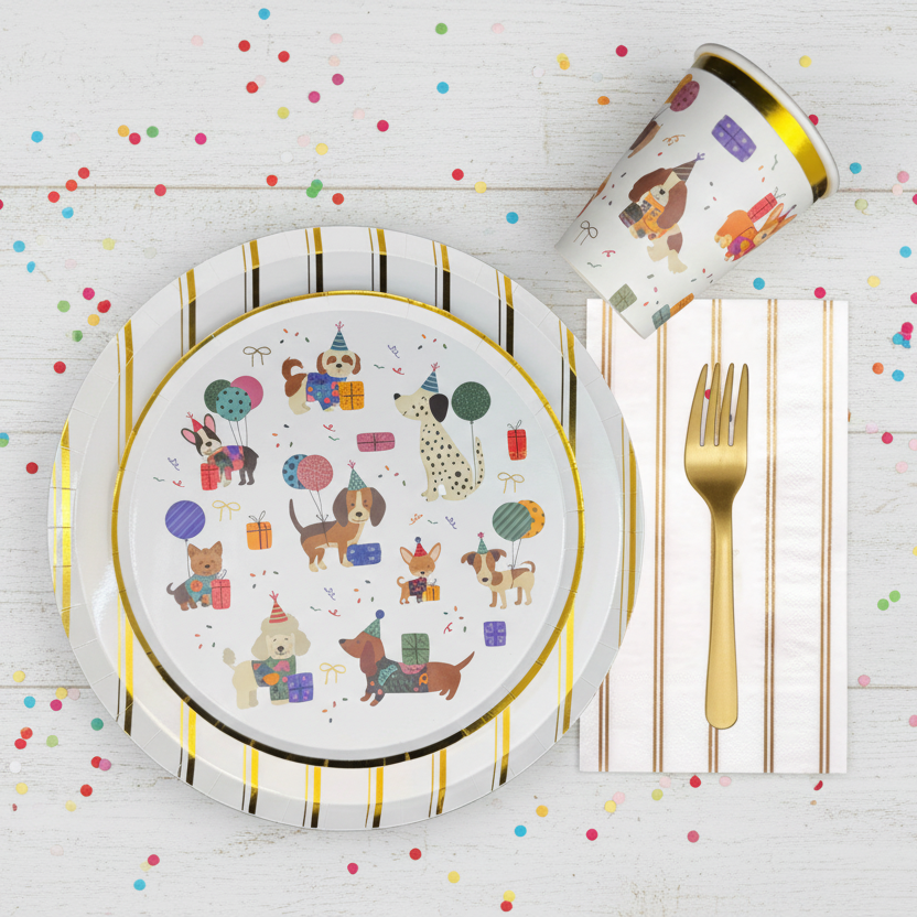 Dogs Coquette Dessert Plates 8" (Set of 8)