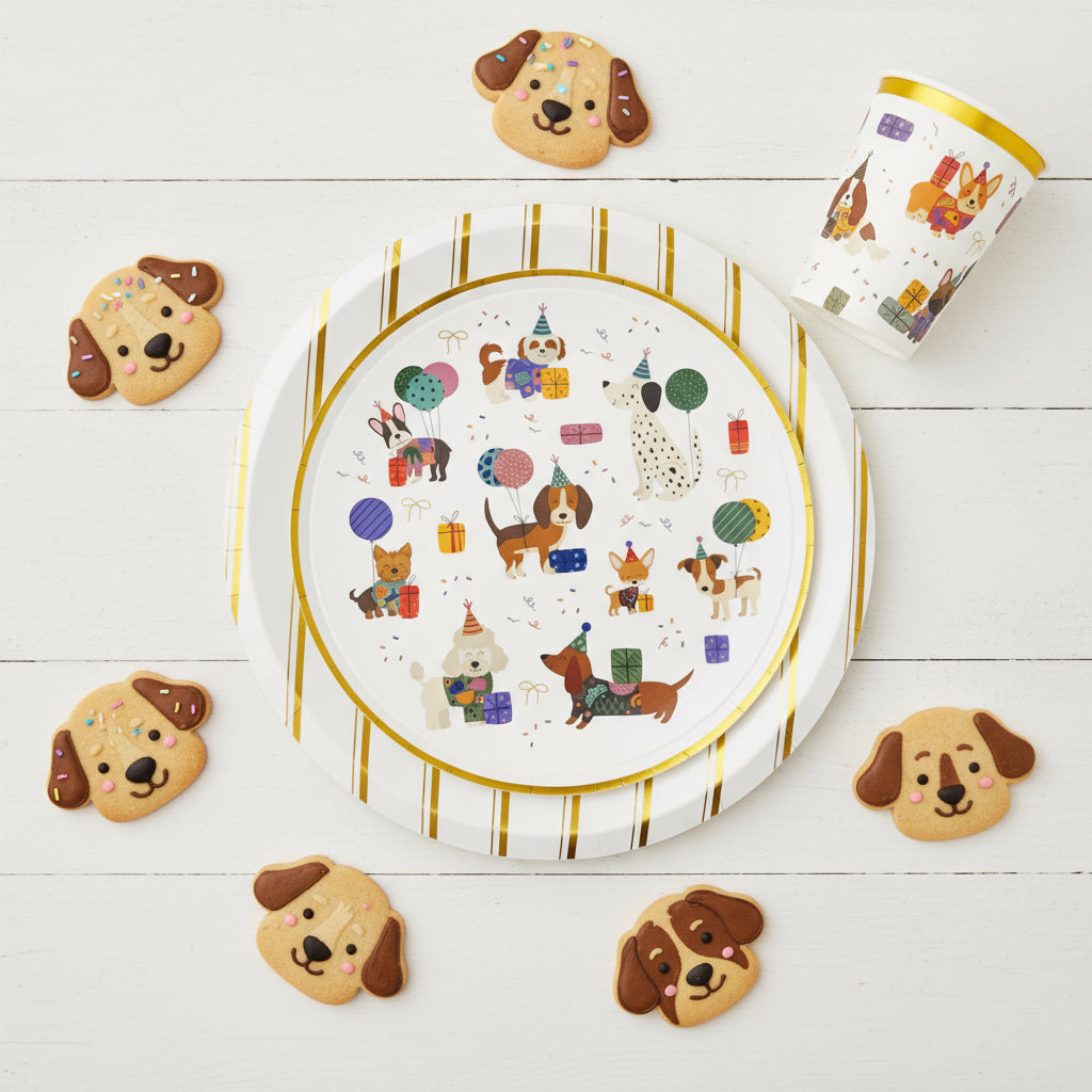 Dogs Coquette Dessert Plates 8" (Set of 8)