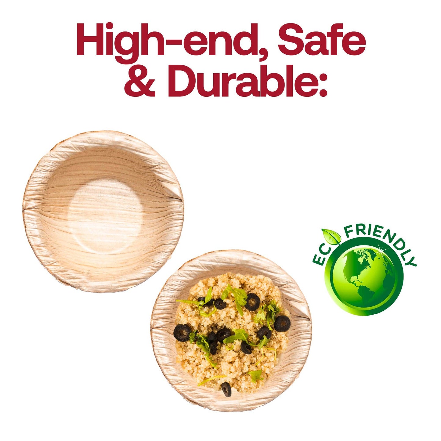 0.5 oz. Round Palm Leaf Eco Friendly Mini Dip Bowls - 25 pcs