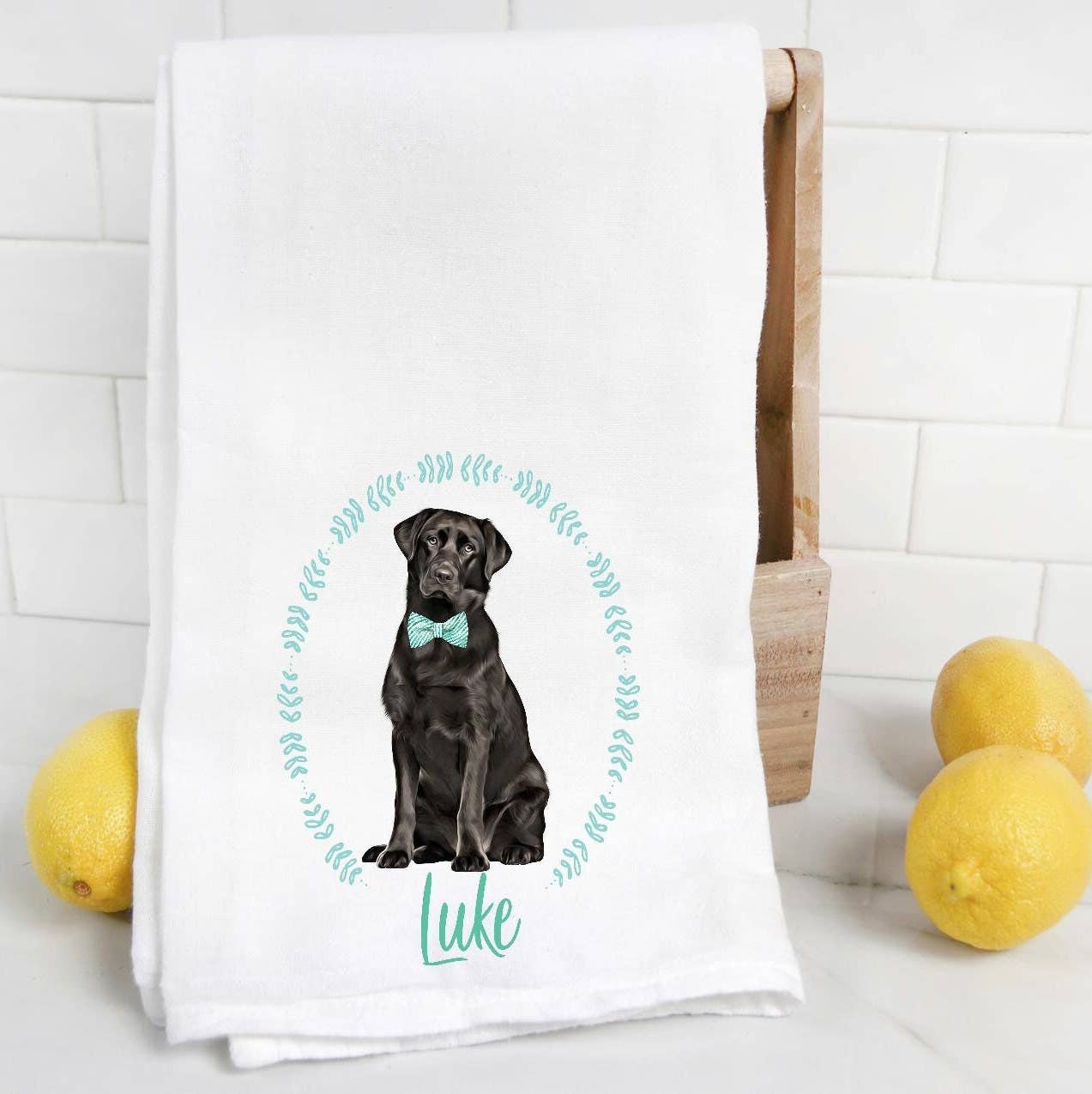 Custom Black Lab Tea Towel