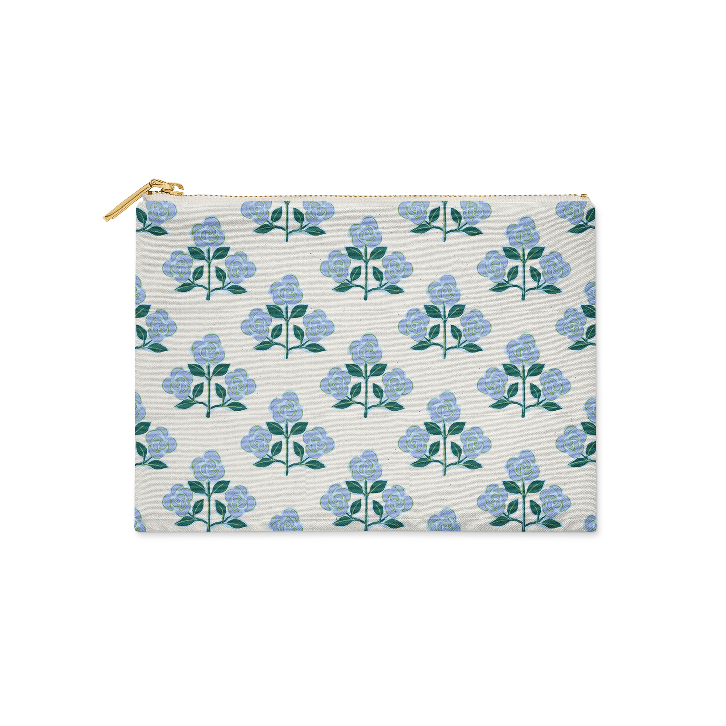 Single Initial - Small Flat Zip Pouch Betsy Blue - New!