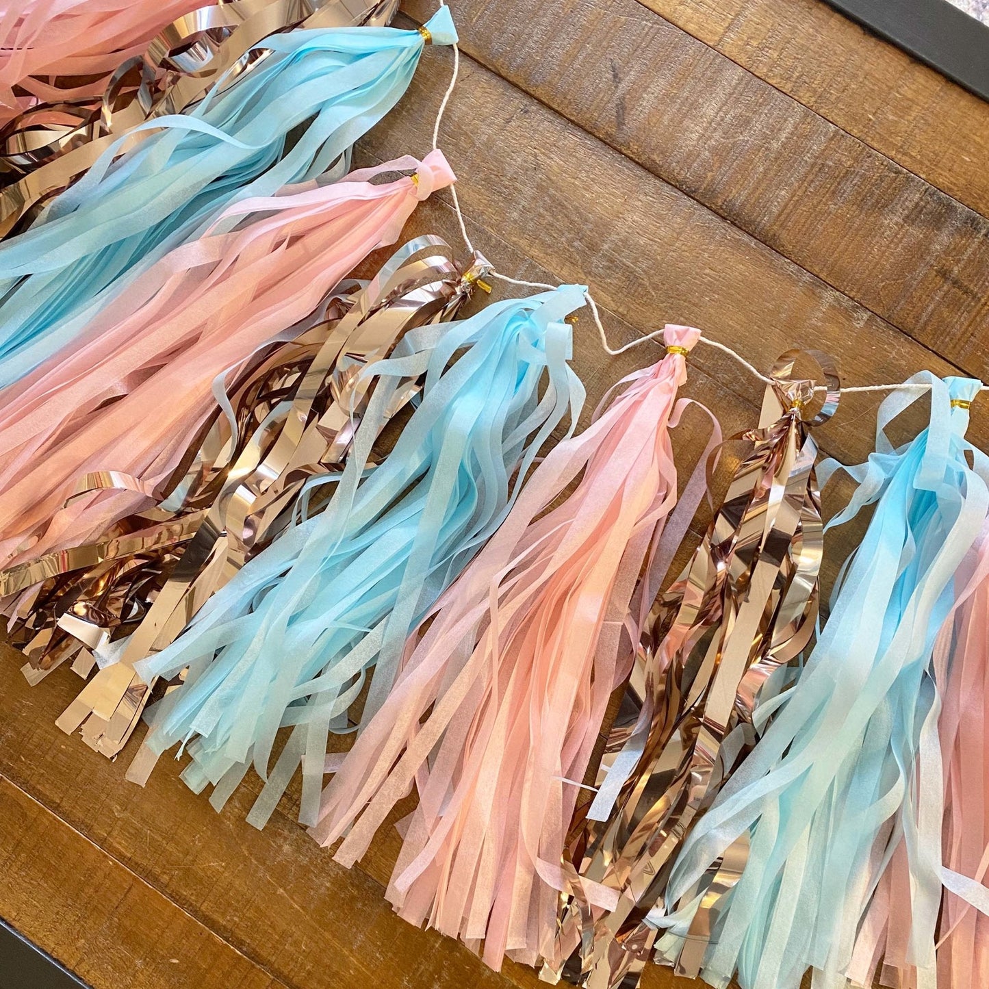 Pastel and Rose Gold Tassel Tail
