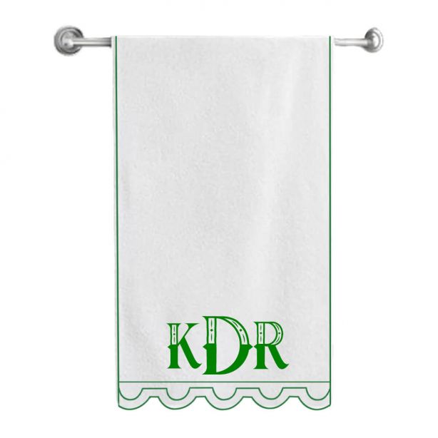 Monogram U Shape Embroidered Bath Towels (Set of 2)