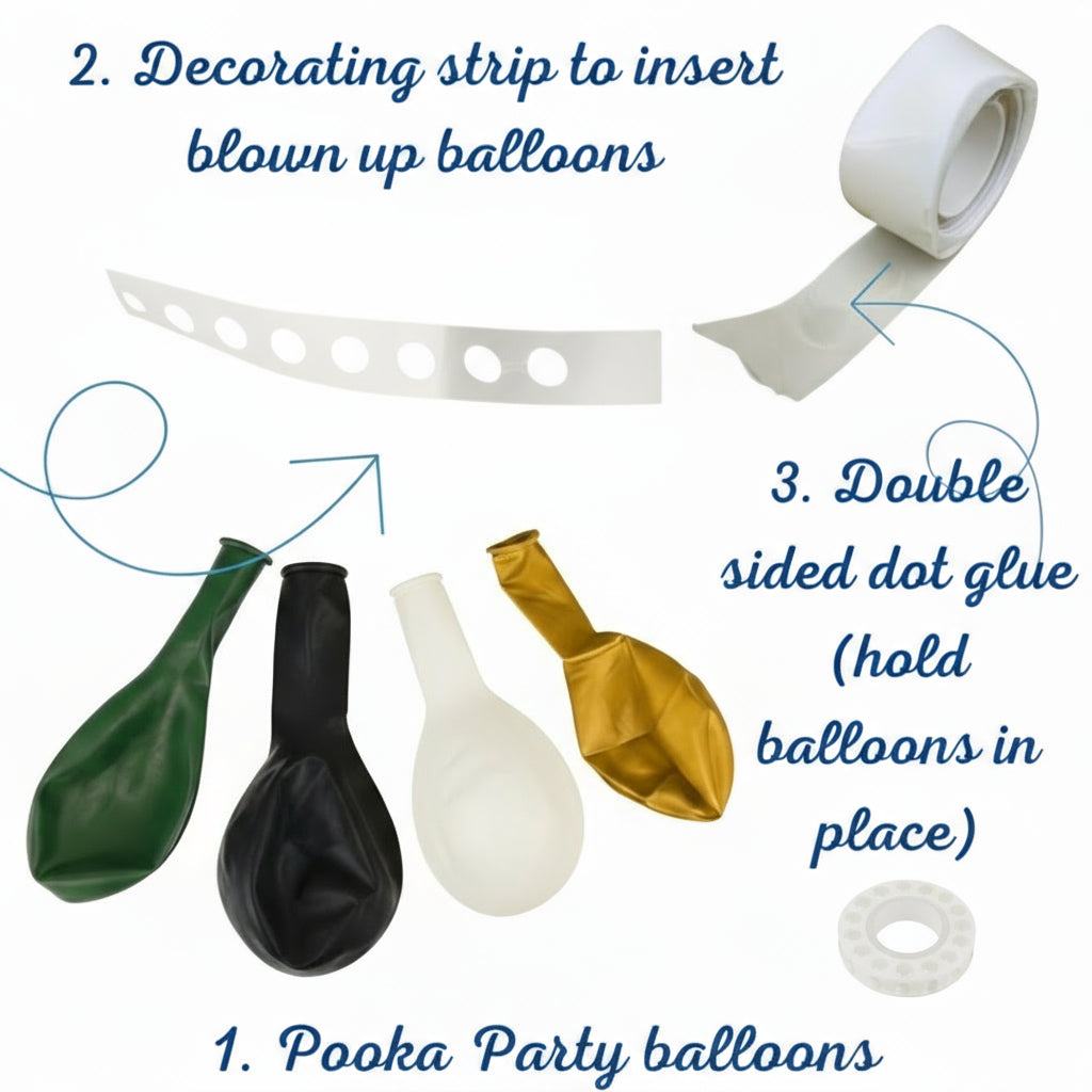 Soccer Balloon Garland Kit - Green, Black & White (50+ Pack)