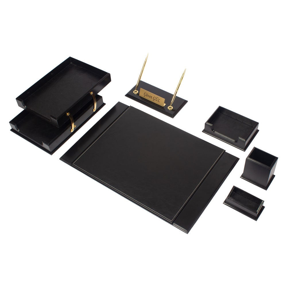 MOOG Wooden Prestige Black Desk Set - 8 PCS