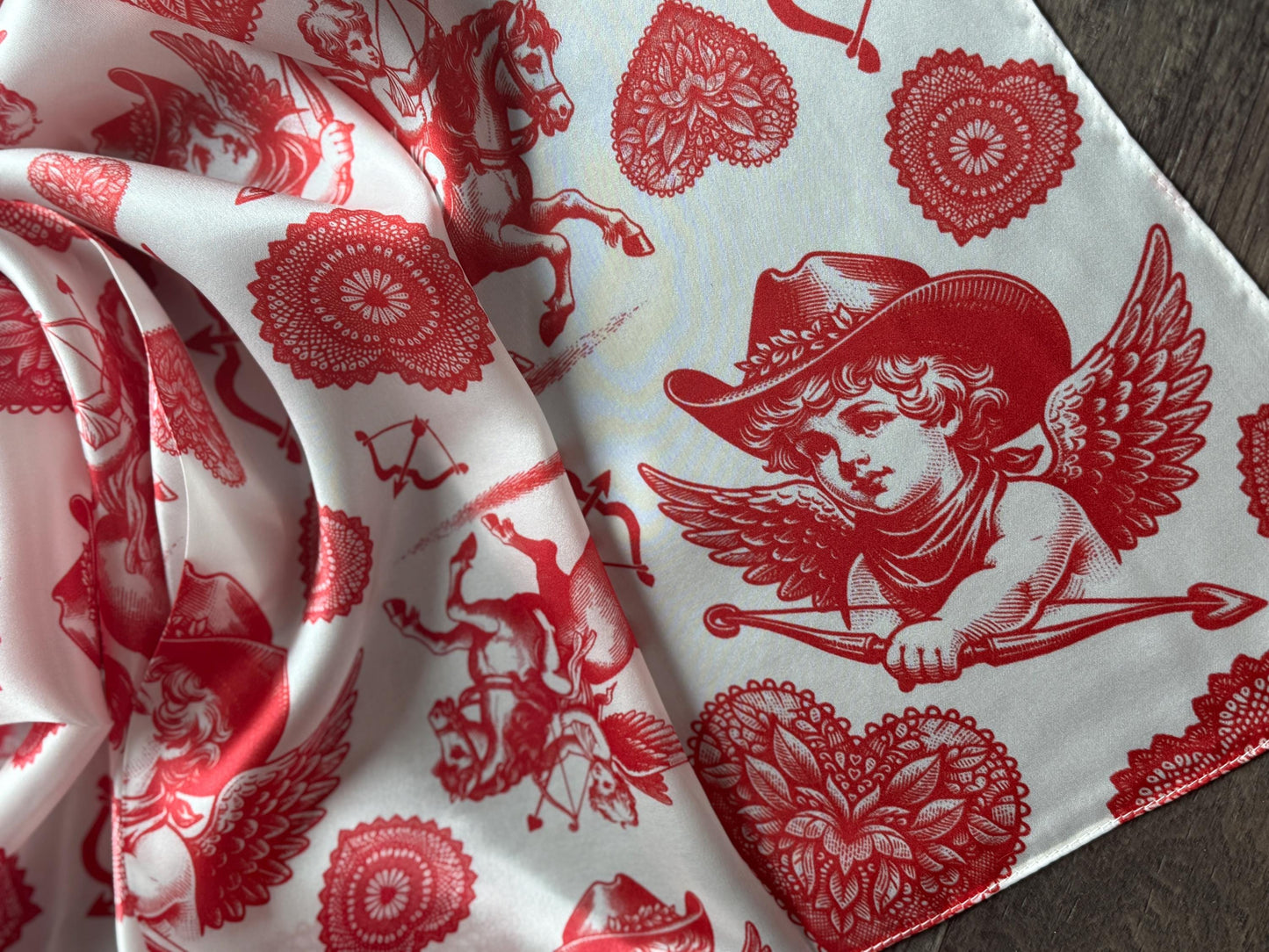 100% Silk Wild Rag “Cowboys Best Friend” by Double B Wild Rags Cowdog sketch’s on beige Corgi Frenchie Golden Retriever Jack Russel