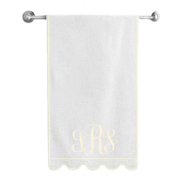 Monogram U Shape Embroidered Bath Towels (Set of 2)