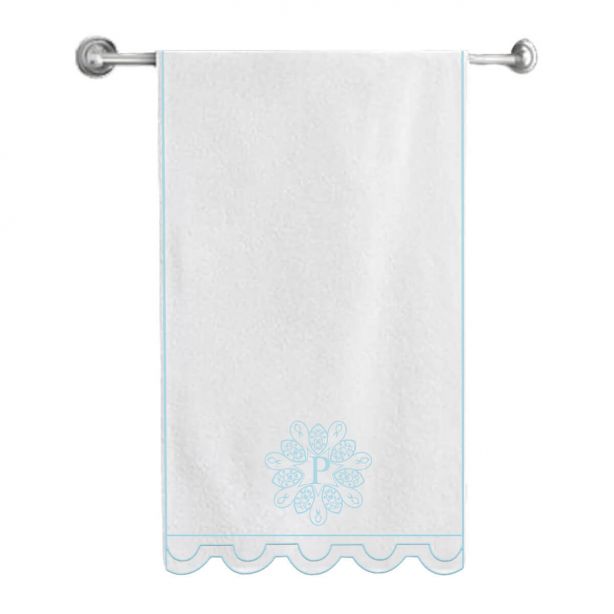 Monogram U Shape Embroidered Bath Towels (Set of 2)