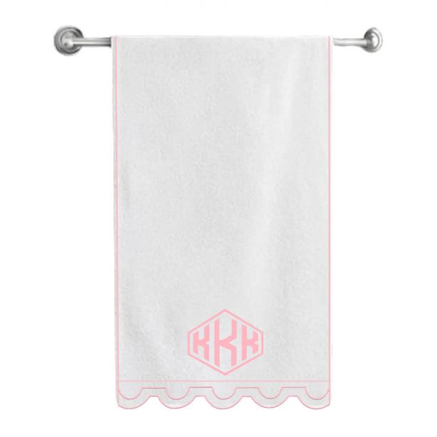 Monogram U Shape Embroidered Bath Towels (Set of 2)