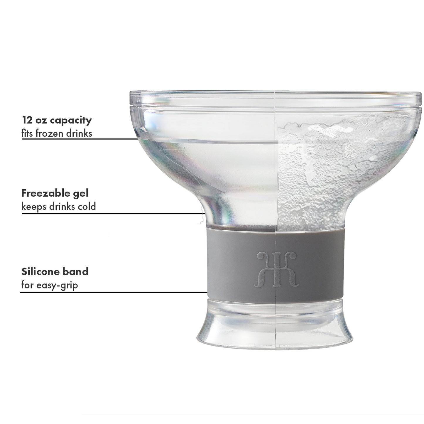 Barcelona Frozen Margarita & Cocktail Chiller Glasses, Acrylic, Set of 2