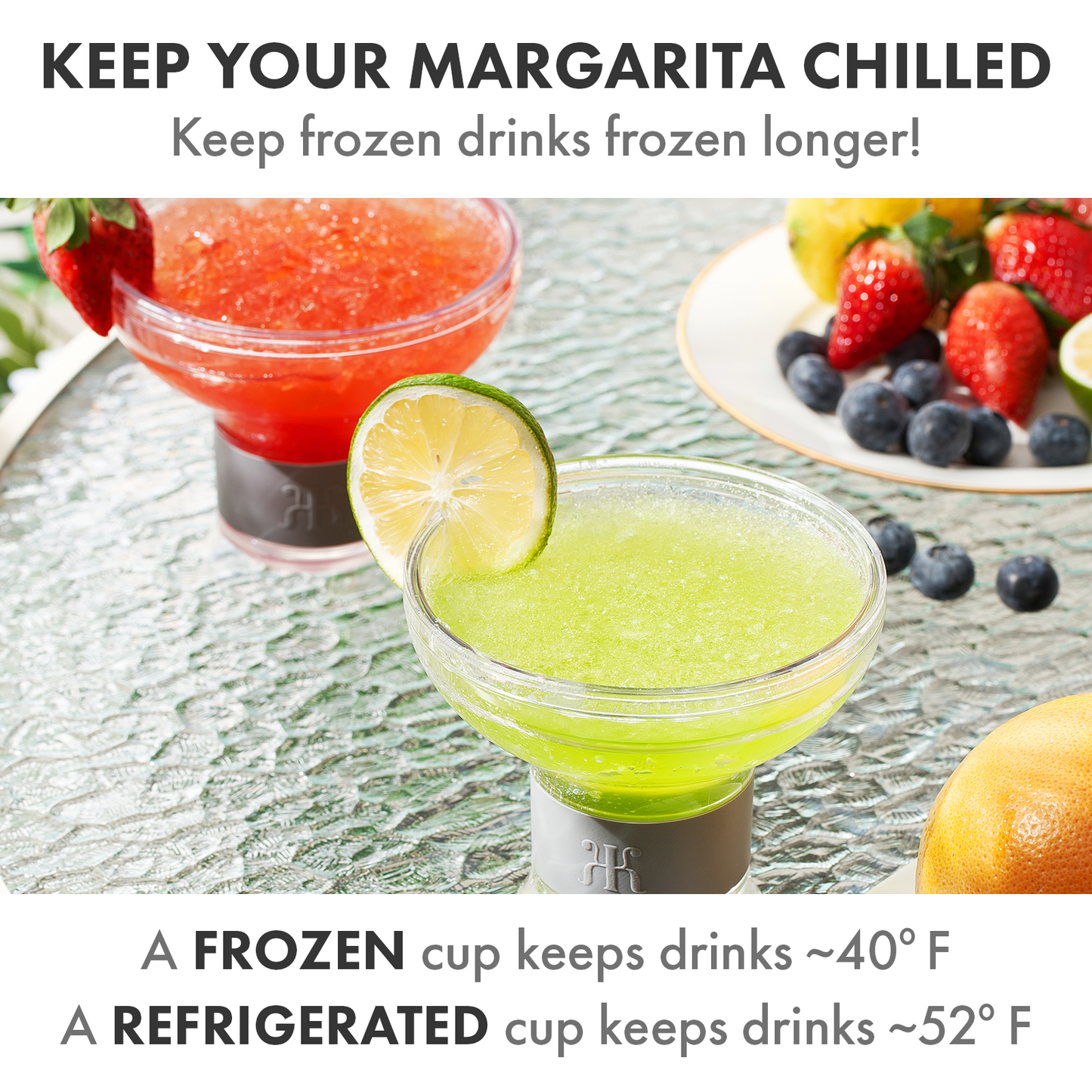 Barcelona Frozen Margarita & Cocktail Chiller Glasses, Acrylic, Set of 2