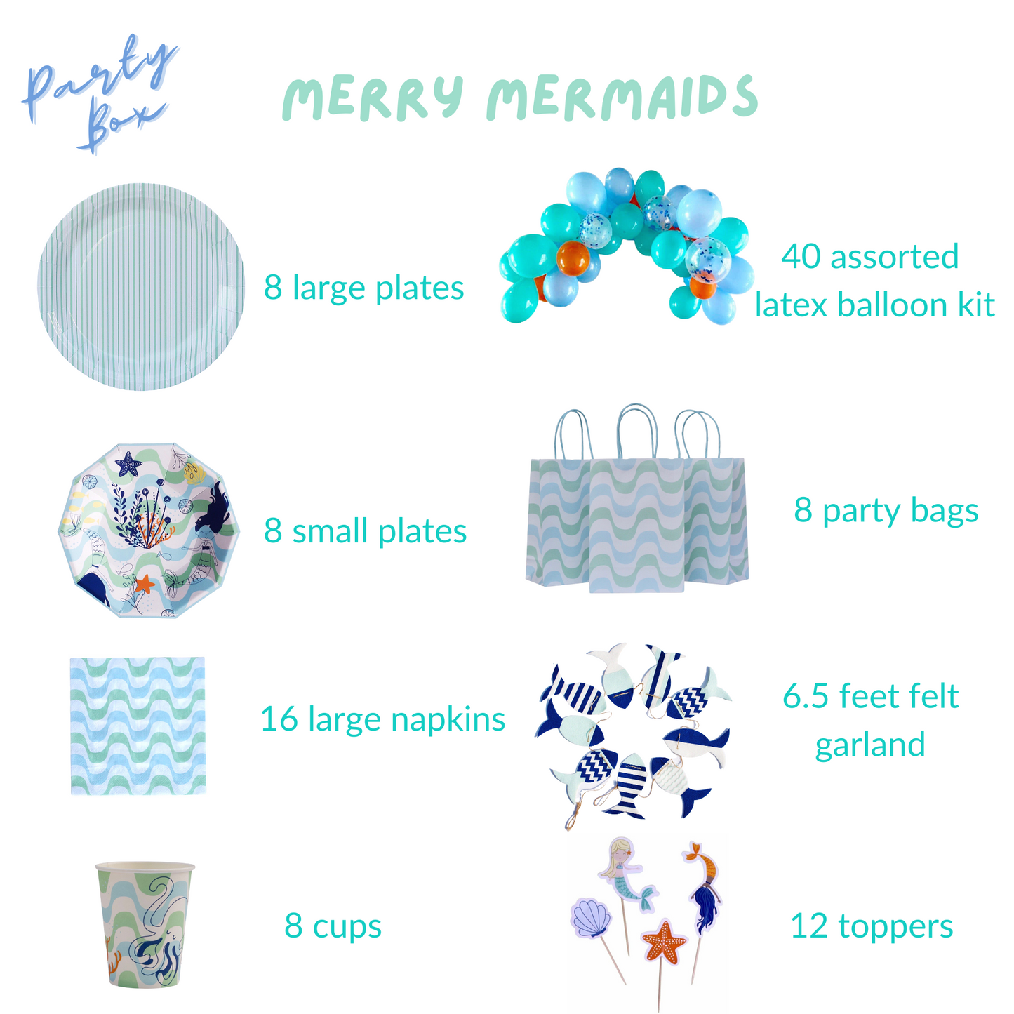 Merry Mermaids Party Supplies in a Box