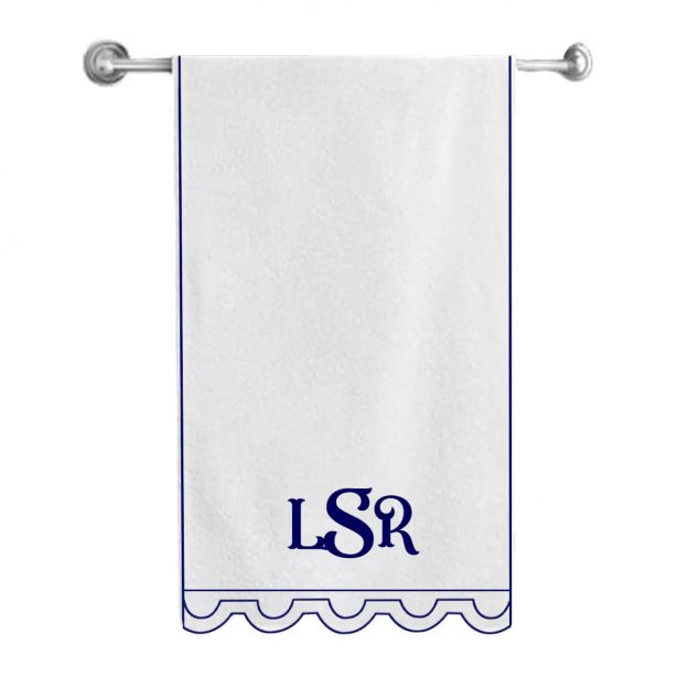 Monogram U Shape Embroidered Bath Towels (Set of 2)