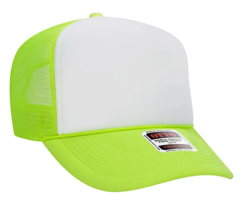 It's River Time Neon Pink Design Adult Otto Foam Trucker Hat