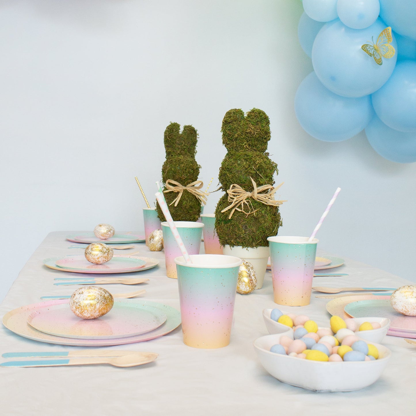 Light Blue Wooden Utensil Set – 24ct