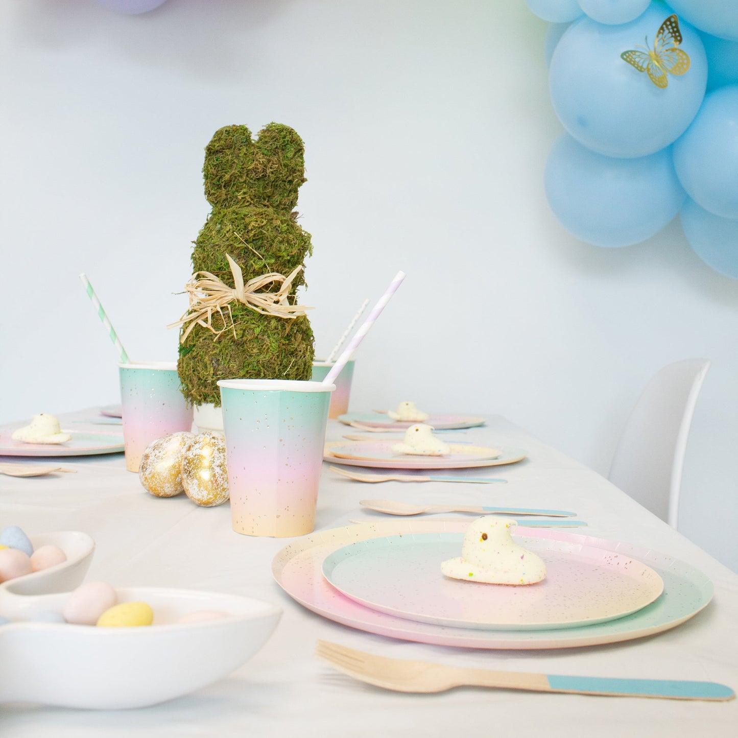 Light Blue Wooden Utensil Set – 24ct