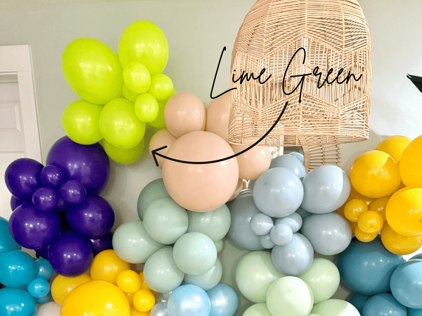 Premium Lime Green Latex Balloon Cluster (5", 11” and 17”)